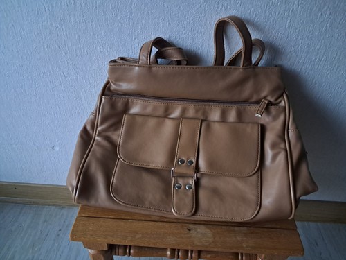 Hellbraune leder handtasche - hellbraune, "leder"handtasche